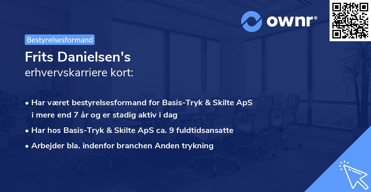 Frits Danielsen's erhvervskarriere kort
