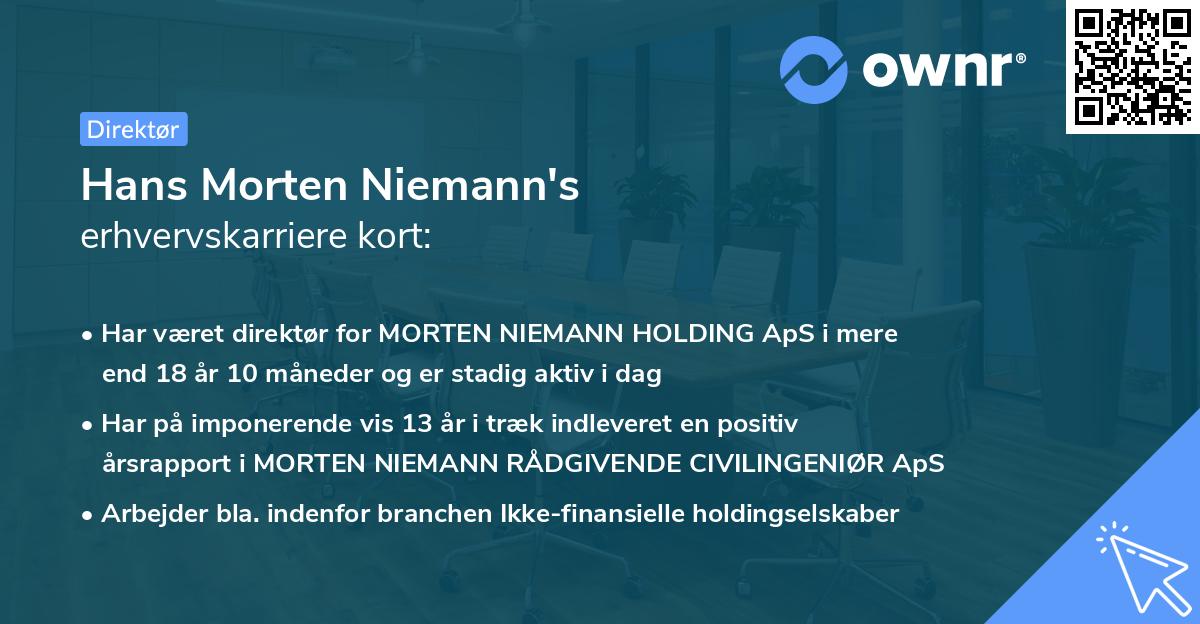 Hans Morten Niemann's erhvervskarriere kort