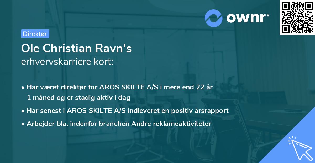 Ole Christian Ravn's erhvervskarriere kort