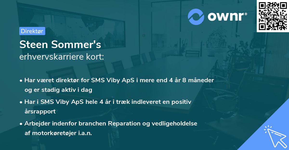 Steen Sommer's erhvervskarriere kort