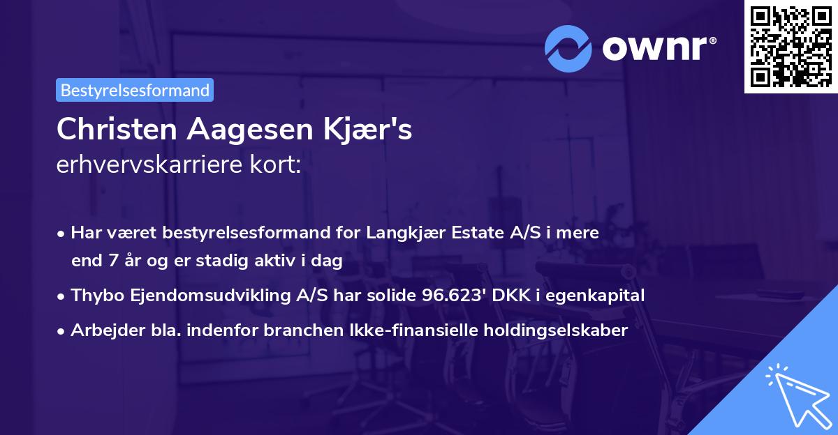 Christen Aagesen Kjær's erhvervskarriere kort