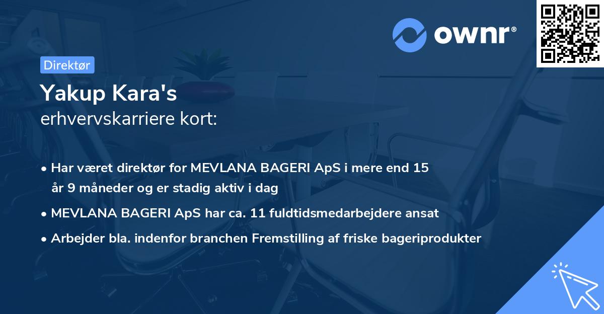 Yakup Kara's erhvervskarriere kort