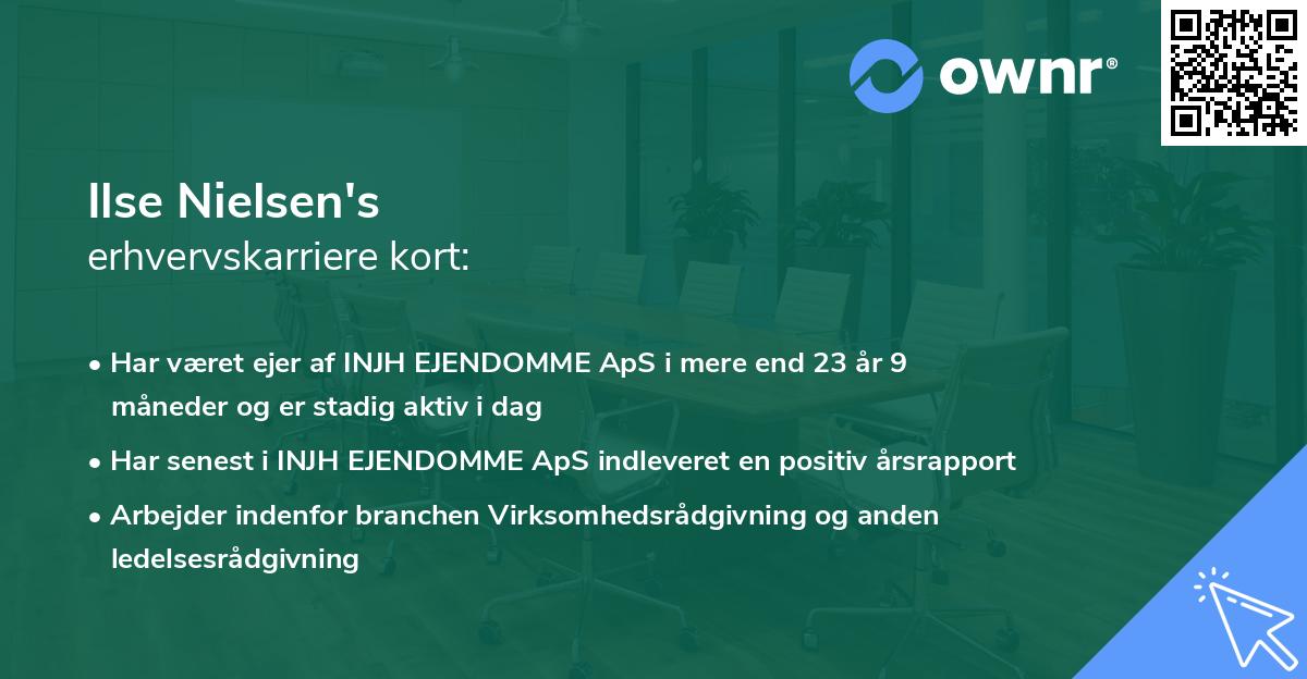 Ilse Nielsen's erhvervskarriere kort