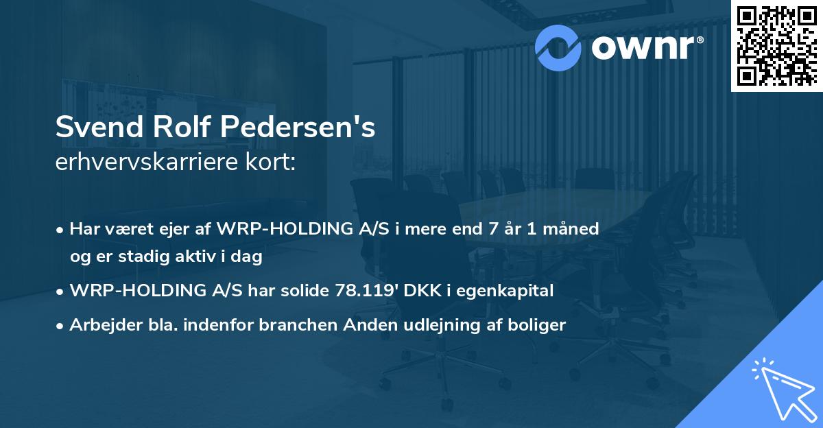 Svend Rolf Pedersen's erhvervskarriere kort