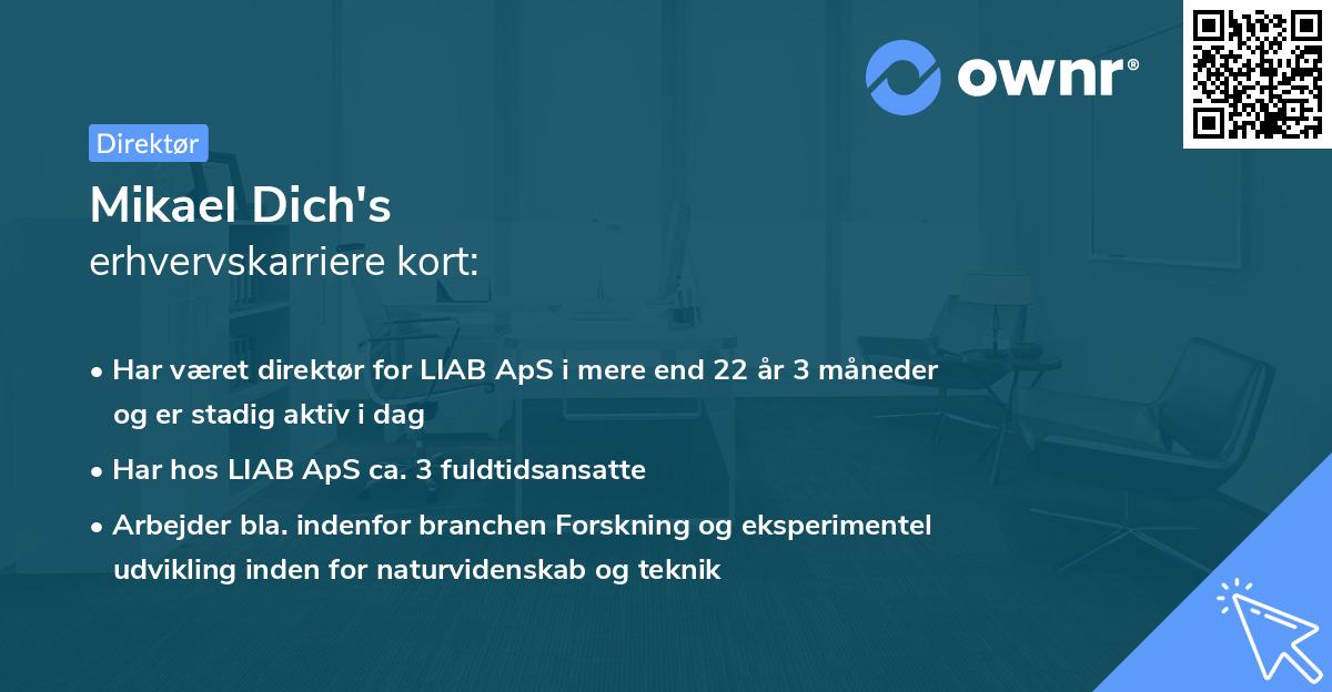 Mikael Dich's erhvervskarriere kort