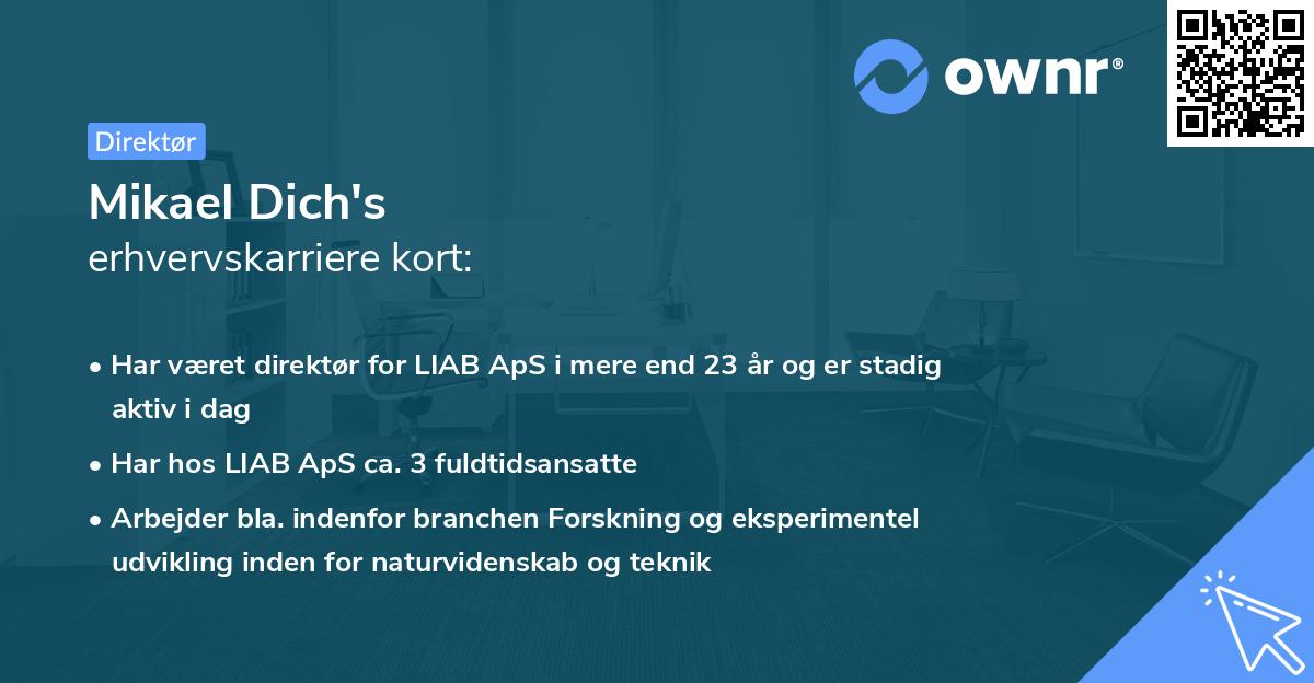 Mikael Dich's erhvervskarriere kort