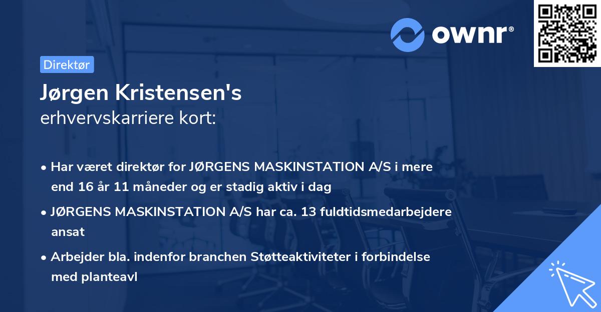 Jørgen Kristensen's erhvervskarriere kort