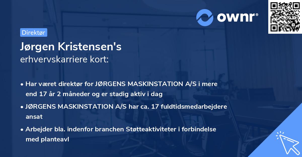 Jørgen Kristensen's erhvervskarriere kort