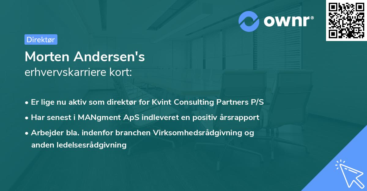 Morten Andersen's erhvervskarriere kort