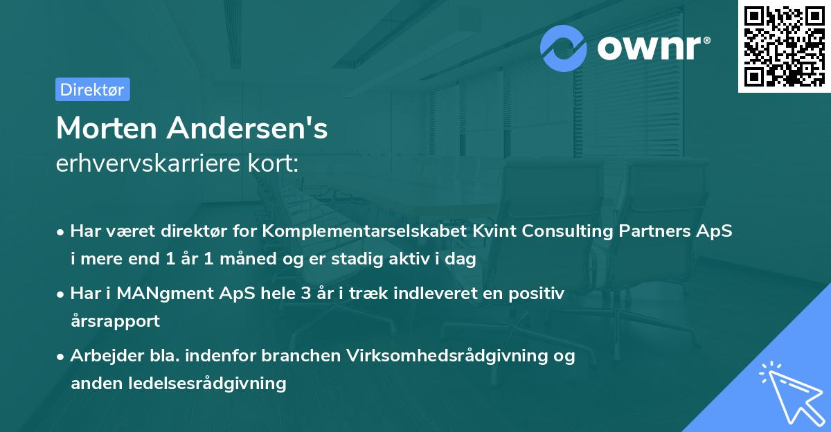 Morten Andersen's erhvervskarriere kort