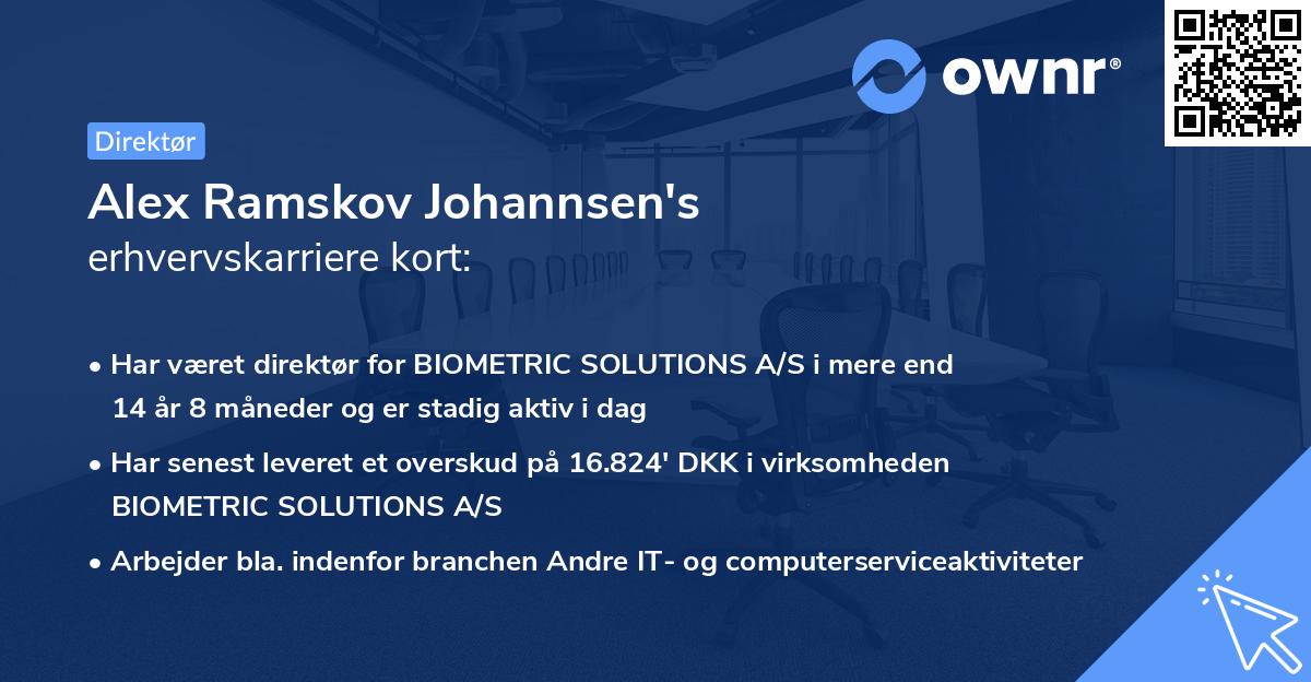 Alex Ramskov Johannsen's erhvervskarriere kort