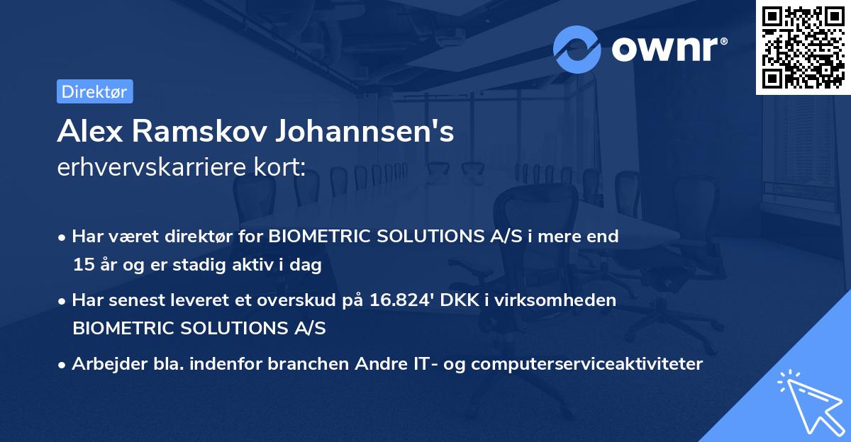 Alex Ramskov Johannsen's erhvervskarriere kort