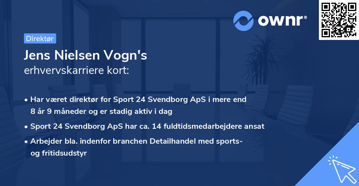 Jens Nielsen Vogn's erhvervskarriere kort