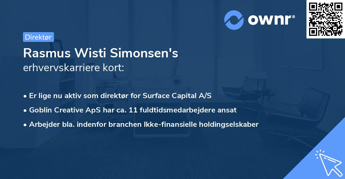 Rasmus Wisti Simonsen's erhvervskarriere kort