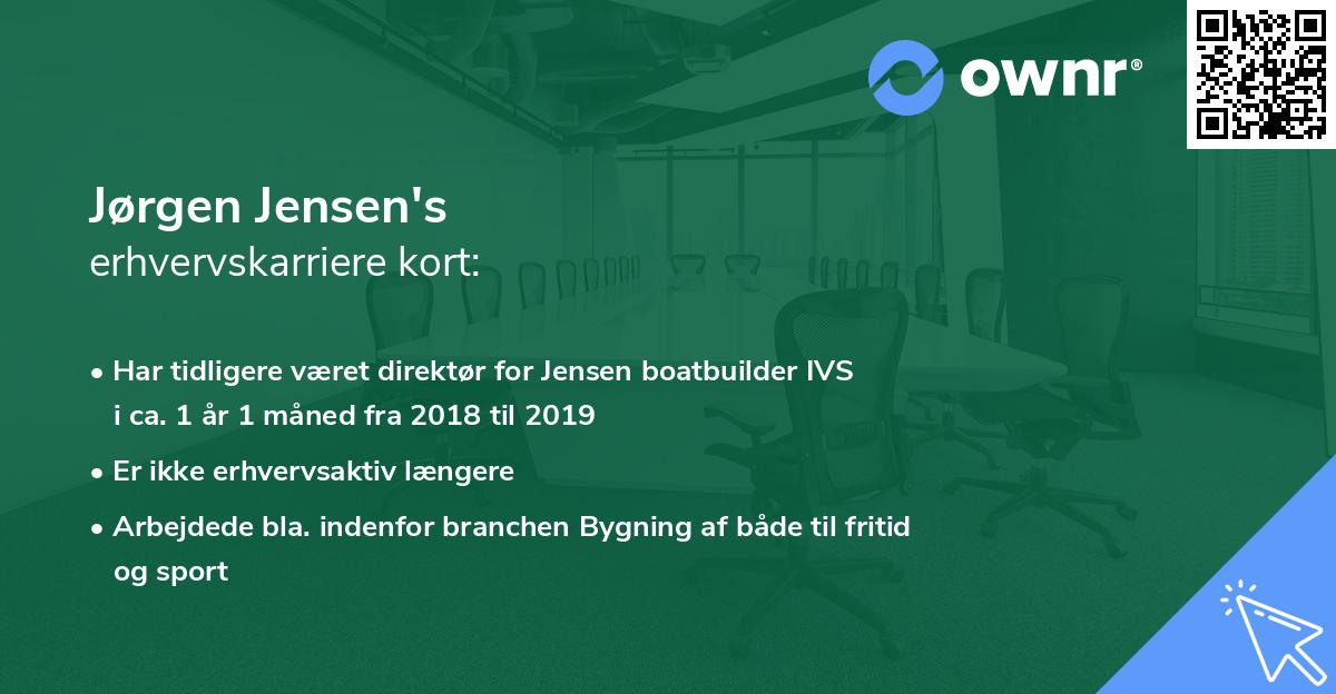 Jørgen Jensen's erhvervskarriere kort