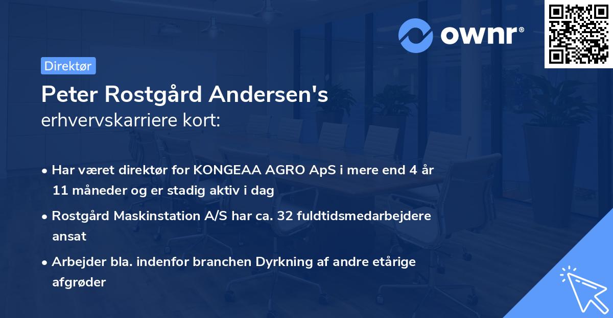 Peter Rostgård Andersen's erhvervskarriere kort