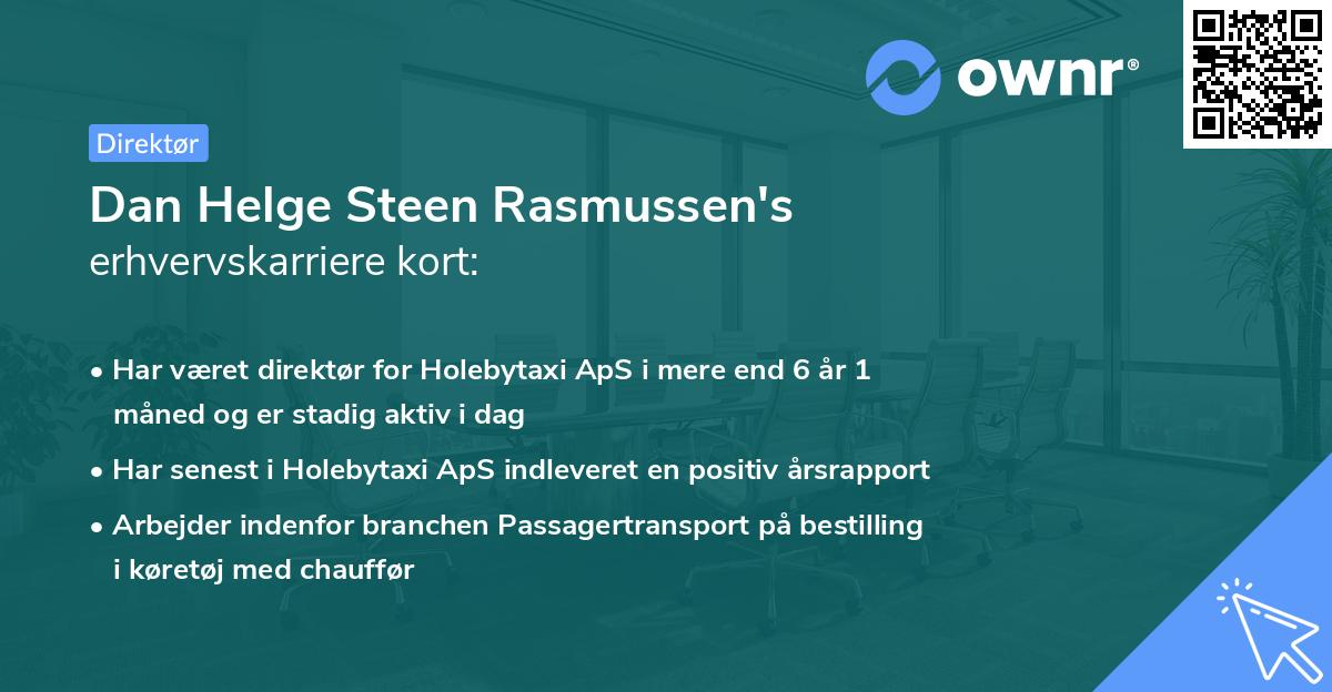 Dan Helge Steen Rasmussen's erhvervskarriere kort