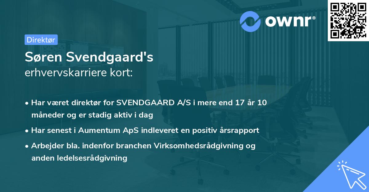 Søren Svendgaard's erhvervskarriere kort