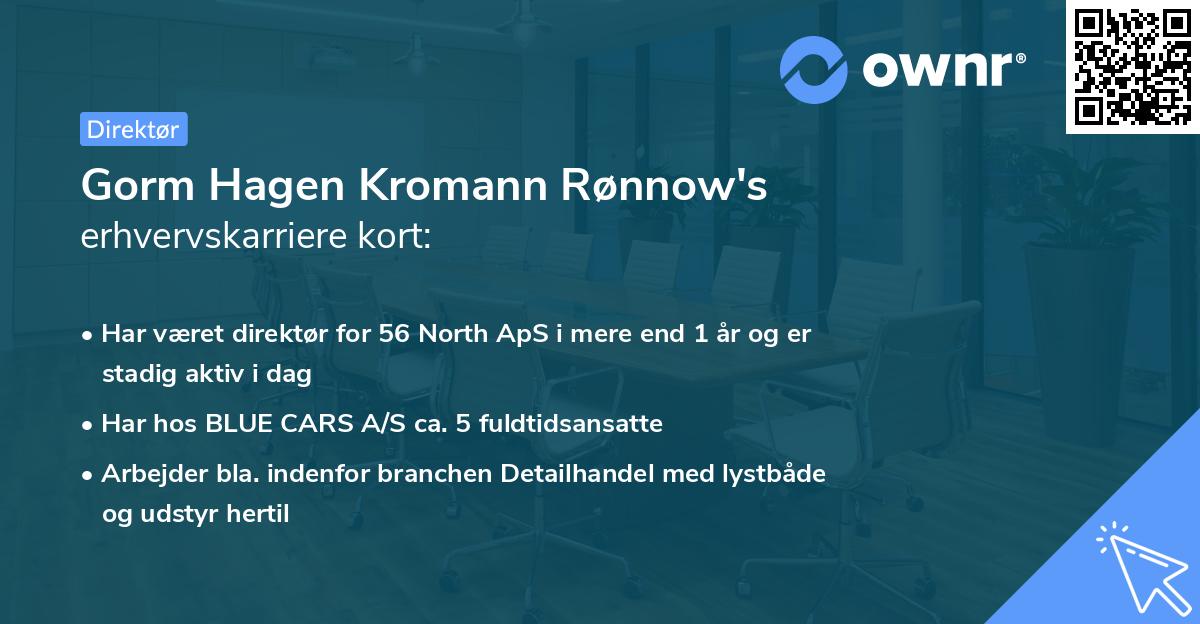 Gorm Hagen Kromann Rønnow's erhvervskarriere kort
