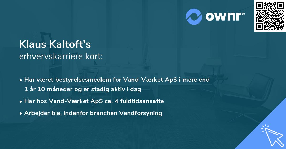 Klaus Kaltoft's erhvervskarriere kort
