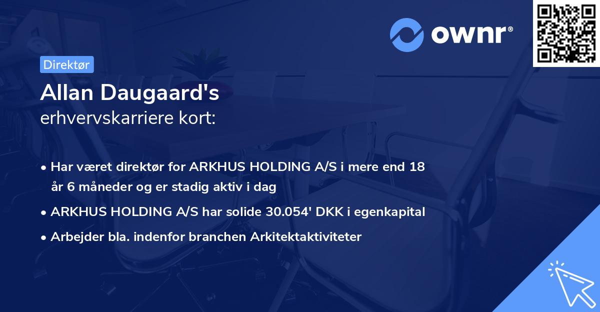 Allan Daugaard's erhvervskarriere kort