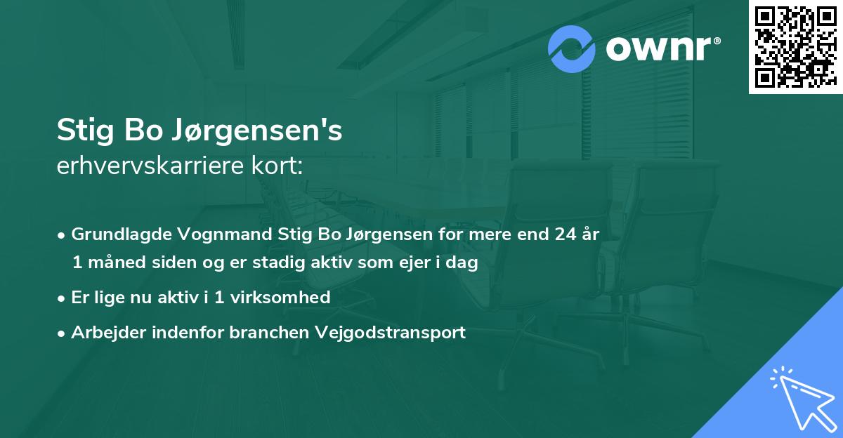 Stig Bo Jørgensen's erhvervskarriere kort