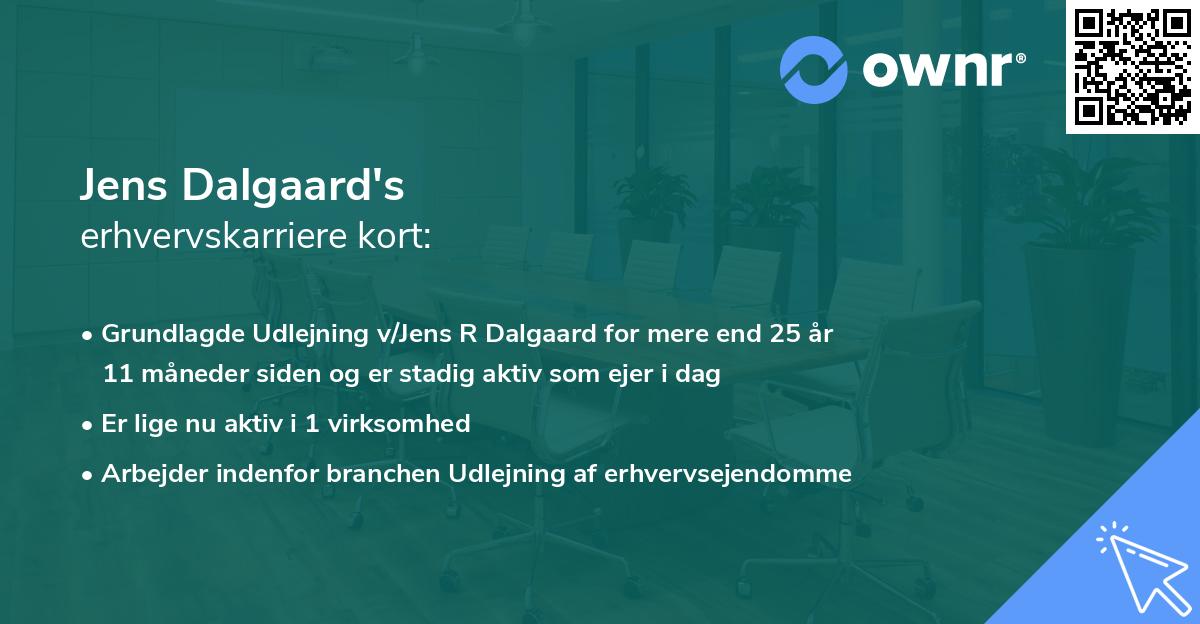 Jens Dalgaard's erhvervskarriere kort