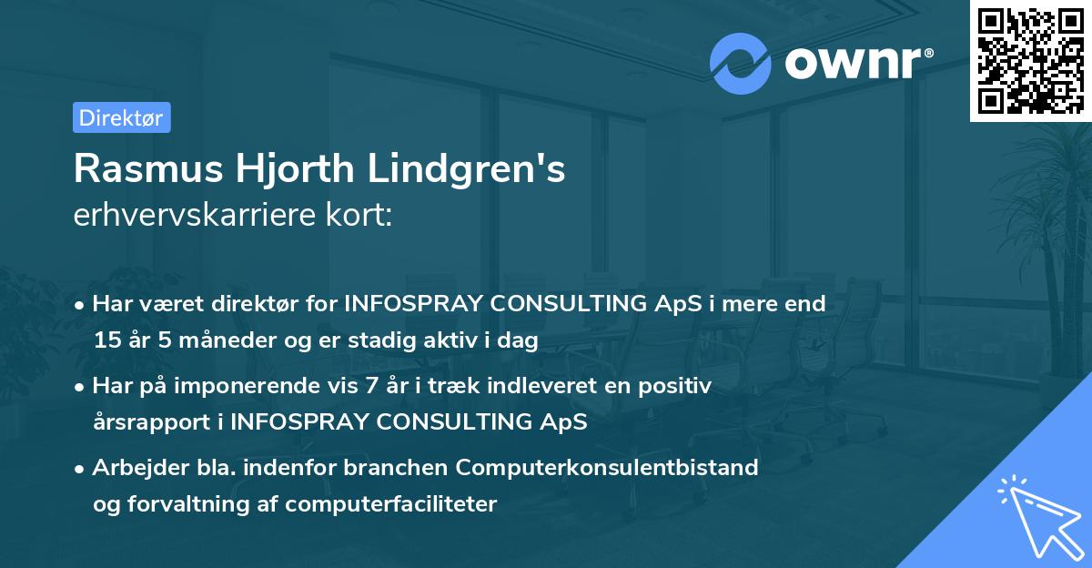 Rasmus Hjorth Lindgren's erhvervskarriere kort