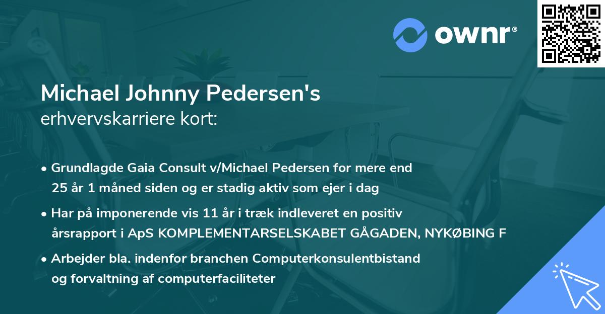Michael Johnny Pedersen's erhvervskarriere kort