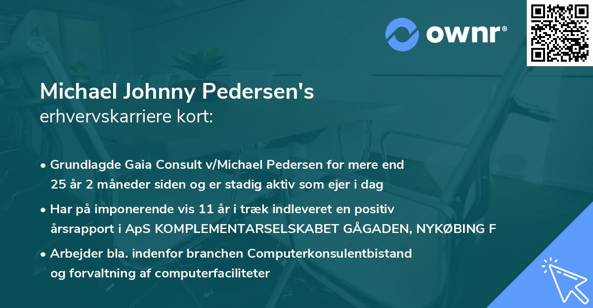 Michael Johnny Pedersen's erhvervskarriere kort