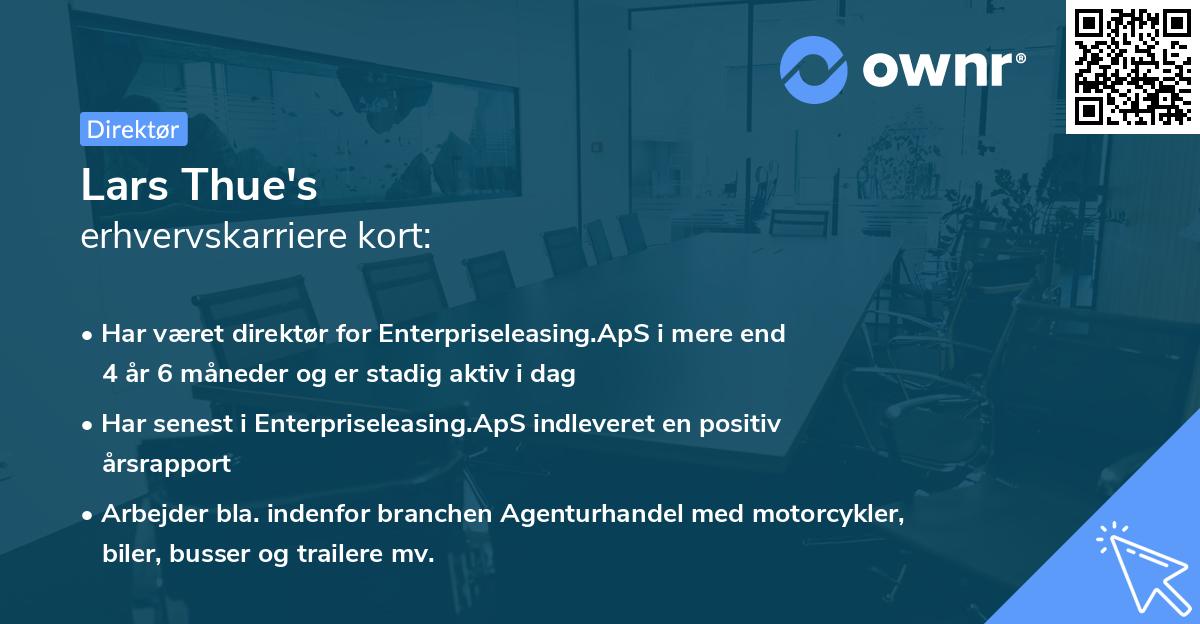 Lars Thue's erhvervskarriere kort