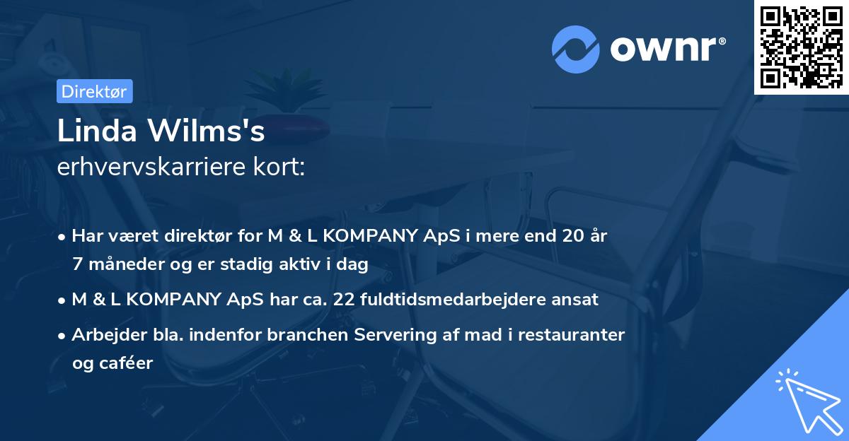 Linda Wilms's erhvervskarriere kort