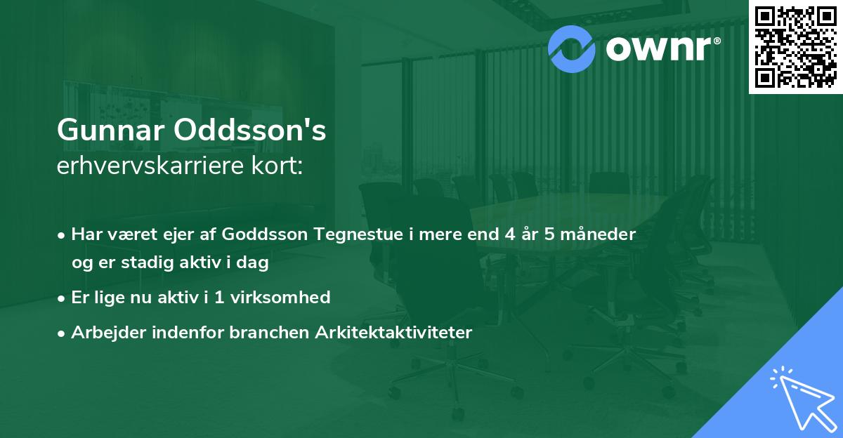 Gunnar Oddsson's erhvervskarriere kort