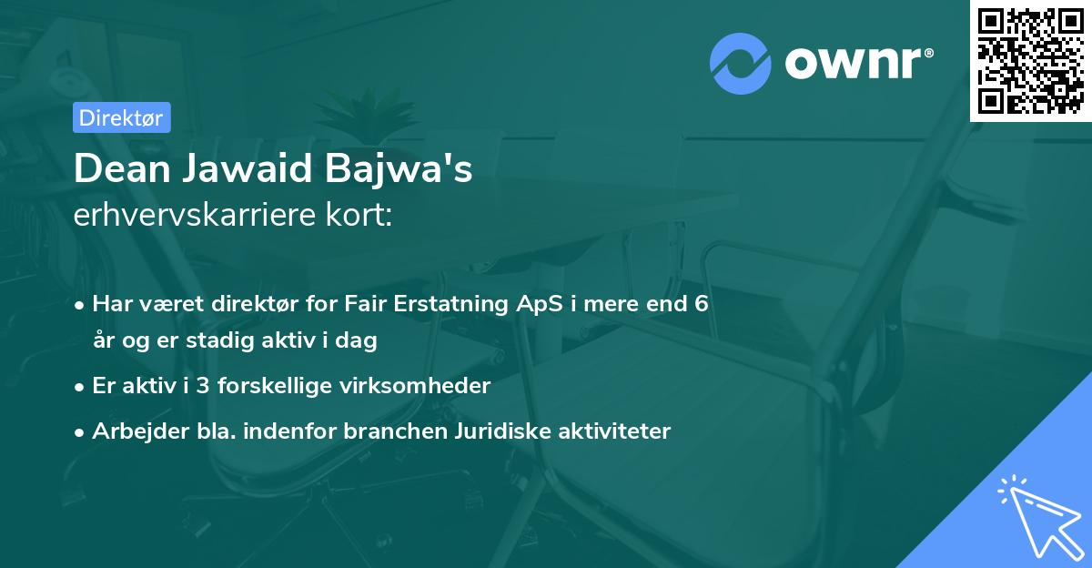 Dean Jawaid Bajwa's erhvervskarriere kort