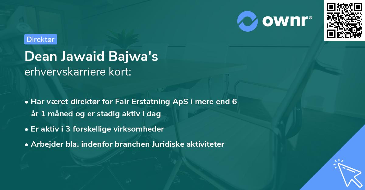 Dean Jawaid Bajwa's erhvervskarriere kort