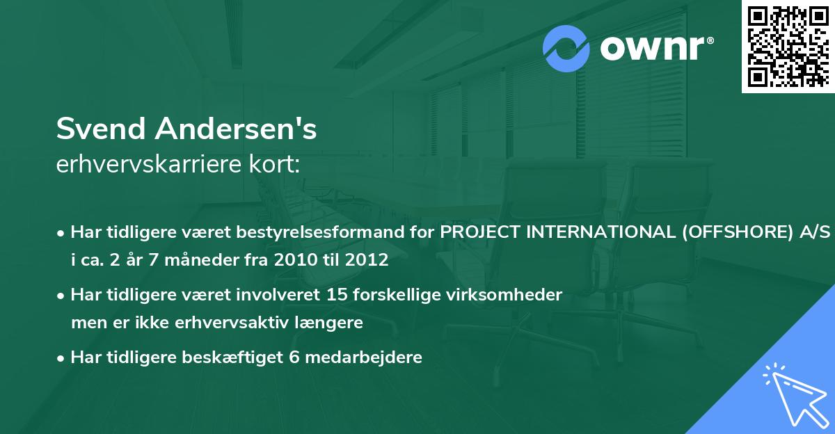 Svend Andersen's erhvervskarriere kort