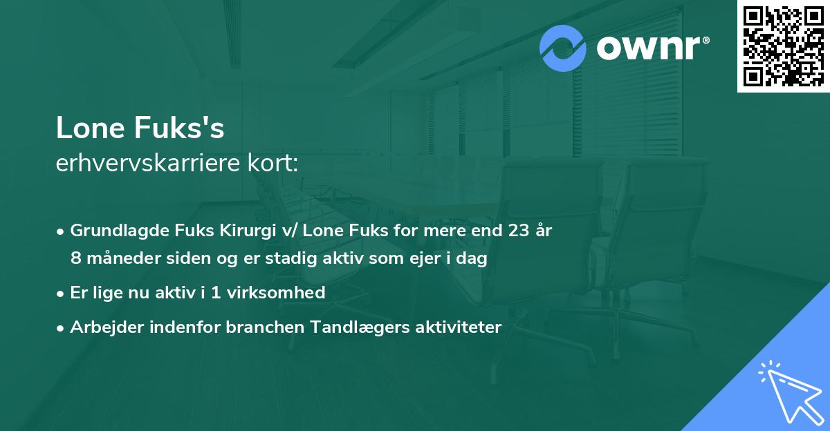 Lone Fuks's erhvervskarriere kort