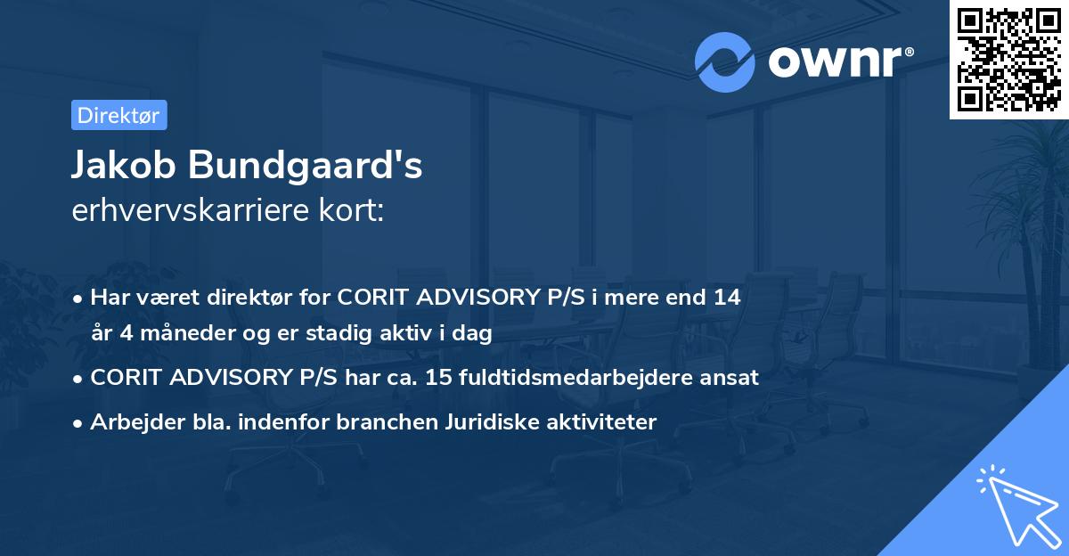 Jakob Bundgaard's erhvervskarriere kort