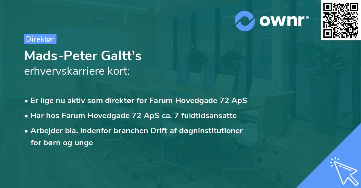 Mads-Peter Galtt's erhvervskarriere kort