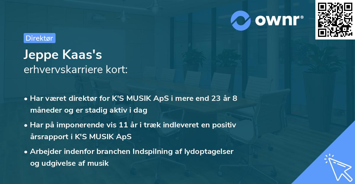 Jeppe Kaas's erhvervskarriere kort