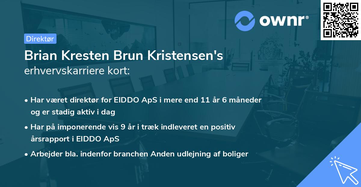Brian Kresten Brun Kristensen's erhvervskarriere kort