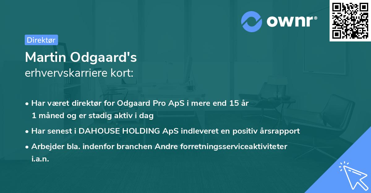 Martin Odgaard's erhvervskarriere kort