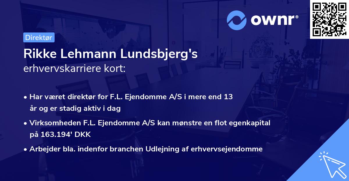 Rikke Lehmann Lundsbjerg's erhvervskarriere kort