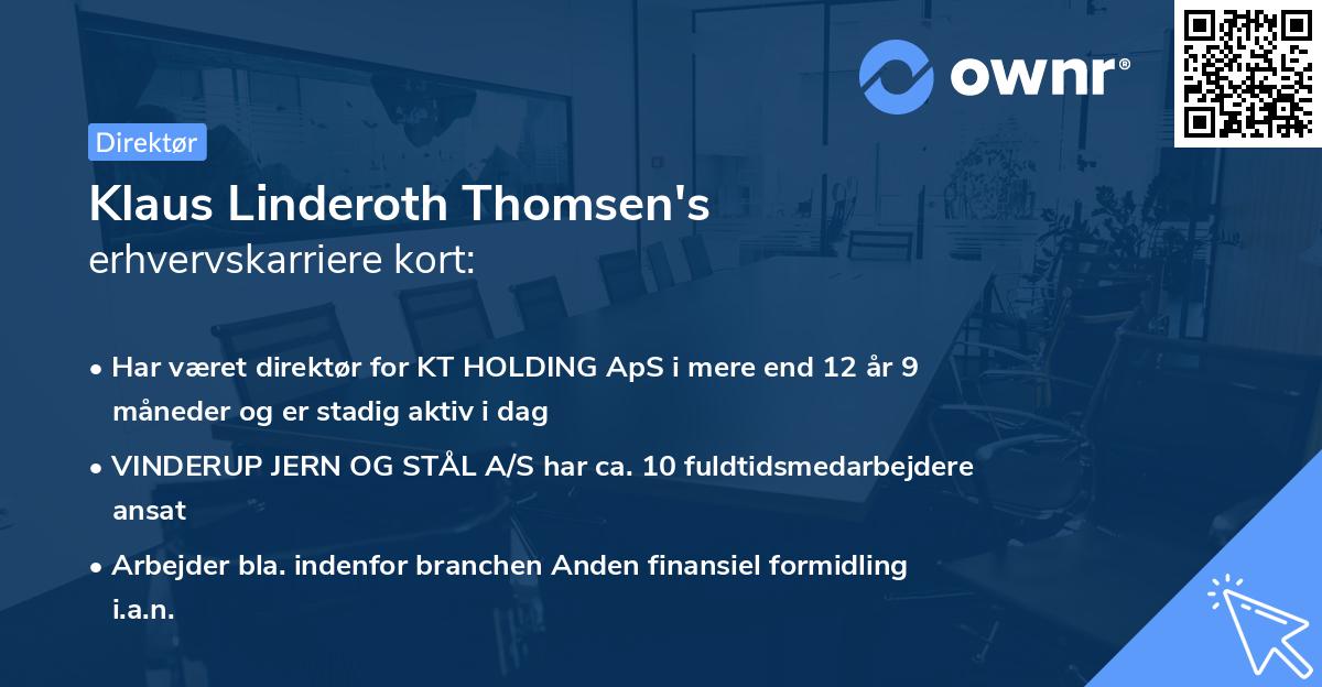 Klaus Linderoth Thomsen's erhvervskarriere kort