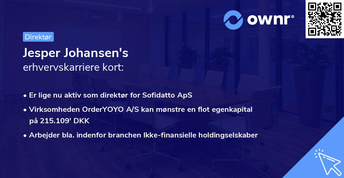 Jesper Johansen's erhvervskarriere kort