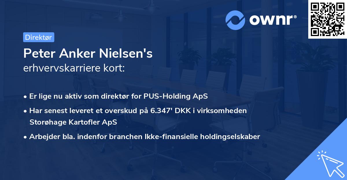 Peter Anker Nielsen's erhvervskarriere kort