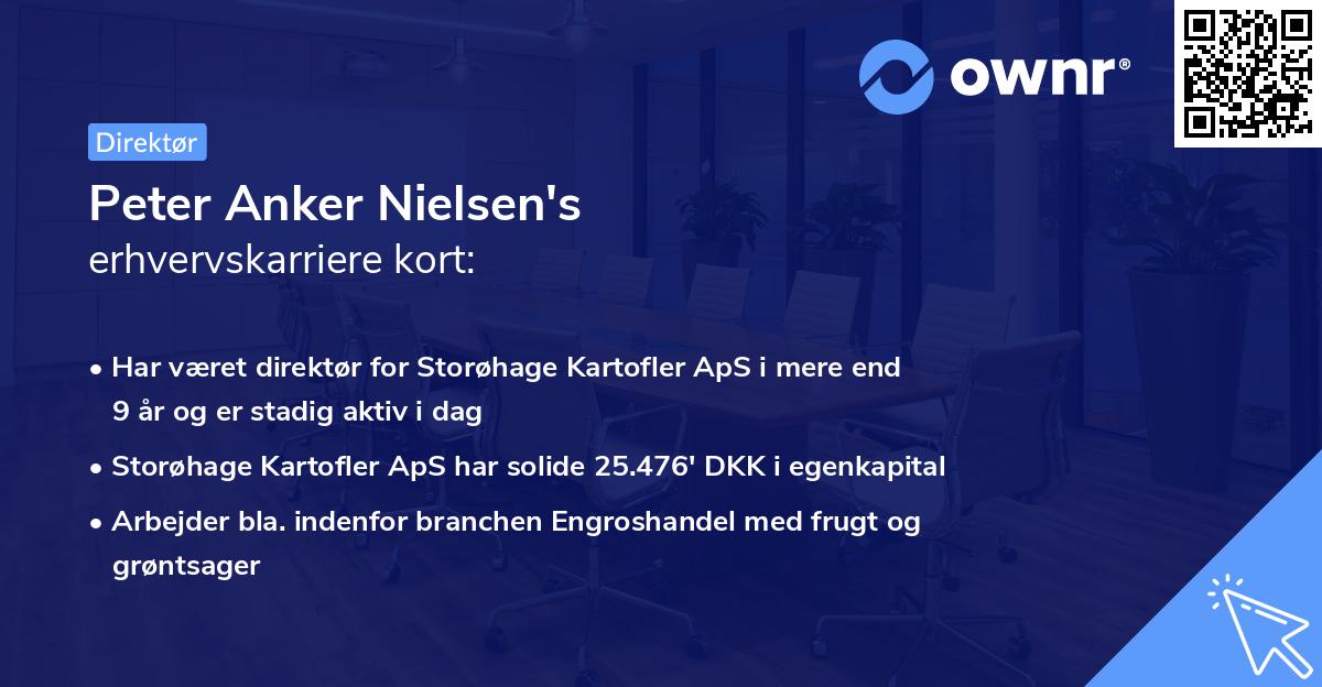 Peter Anker Nielsen's erhvervskarriere kort