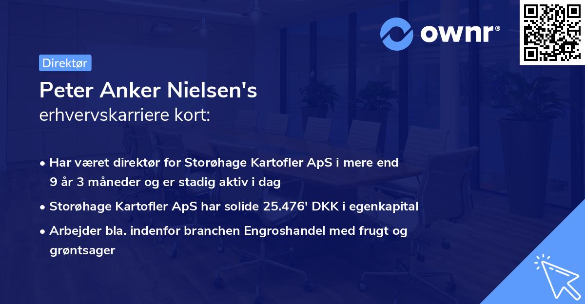 Peter Anker Nielsen's erhvervskarriere kort