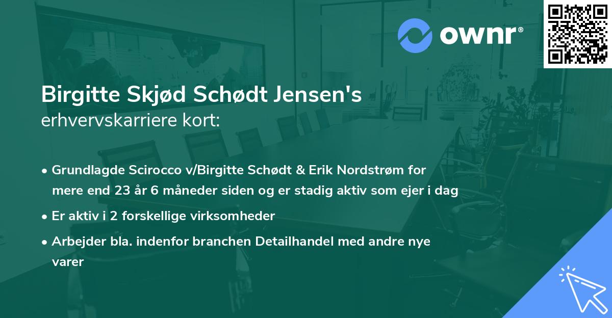 Birgitte Skjød Schødt Jensen's erhvervskarriere kort