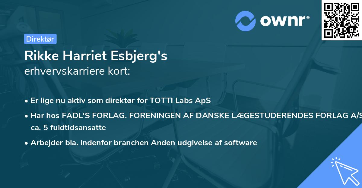 Rikke Harriet Esbjerg's erhvervskarriere kort